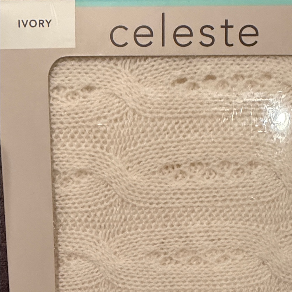 Celeste Ivory Cable Knit Throw